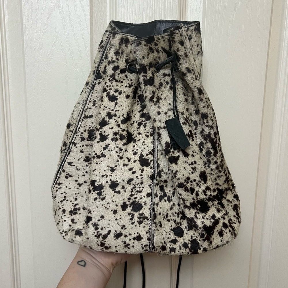 Urban Outfitters Silence & Noise Calf Hair Bucket Drawstring Backpack